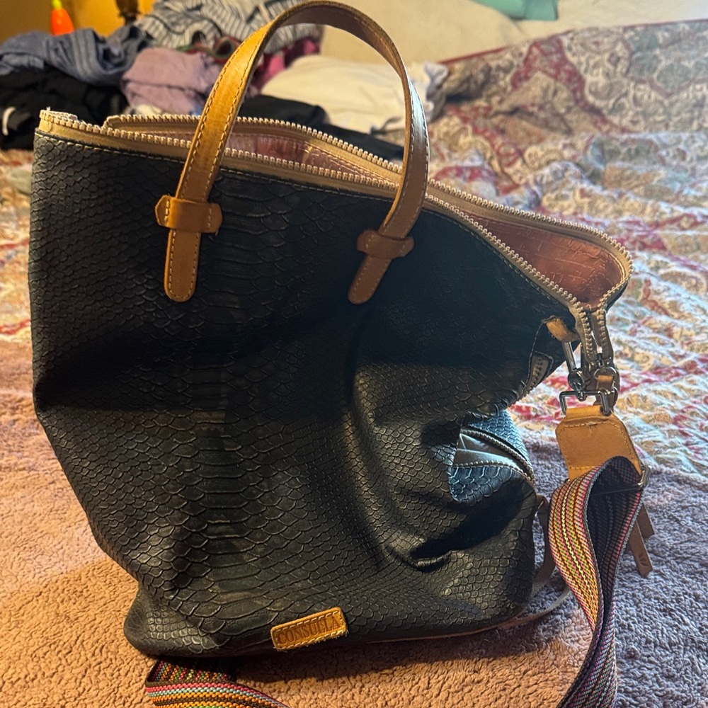 Chic Black and Tan Hobo Bag